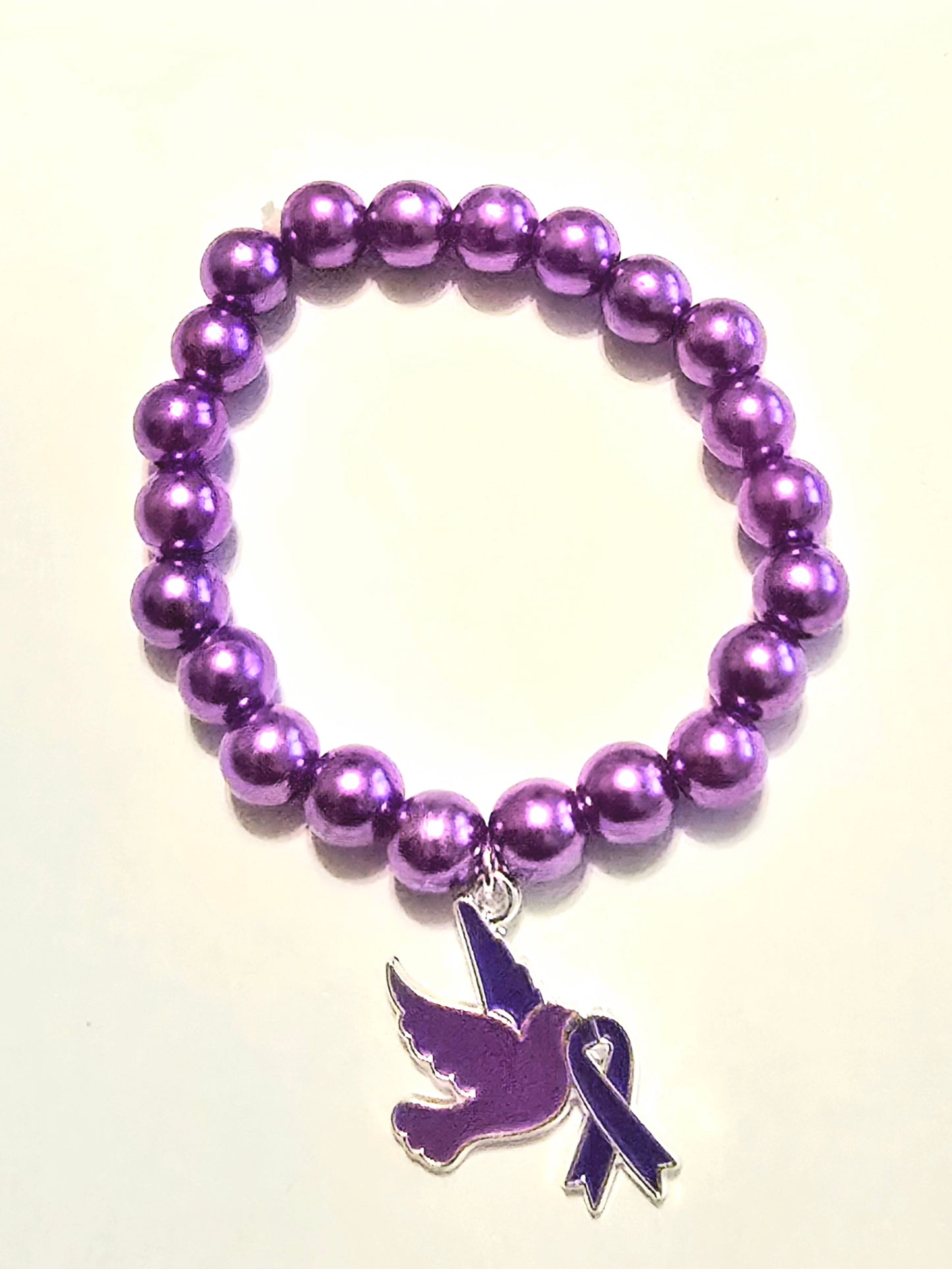 Purple Domestic Violence Bracelet With Charm