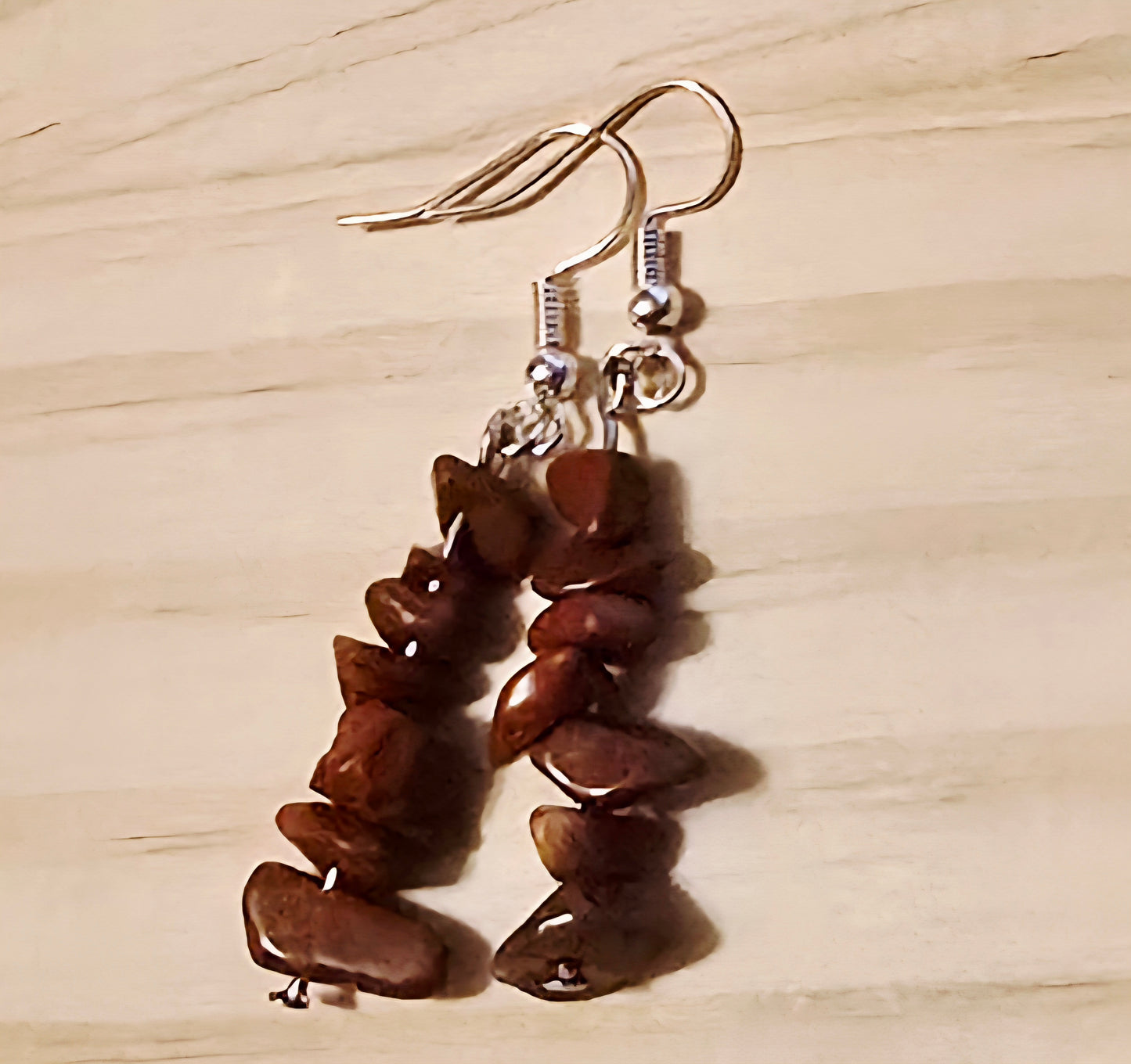 Brown Natural Rock Earrings