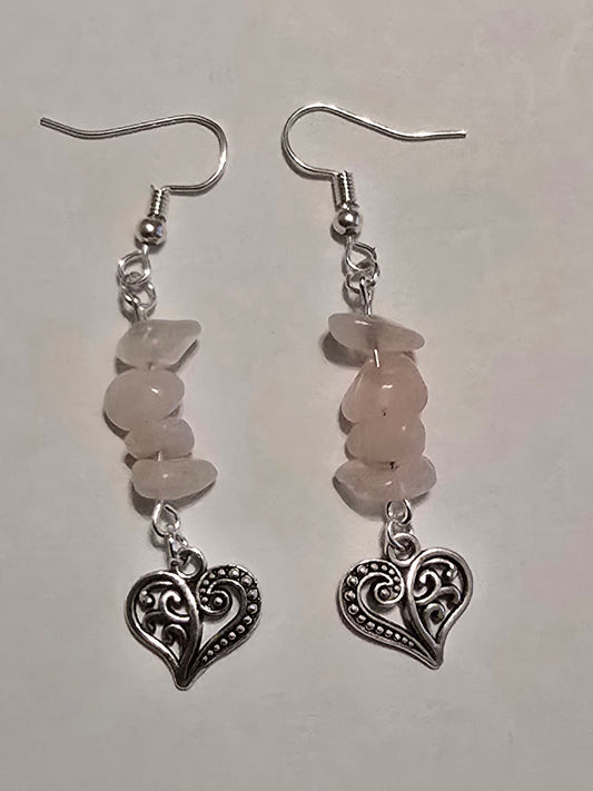 Light Pink Natural Rock Earrings