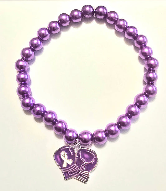 Purple Domestic Violence Bracelet With Charm